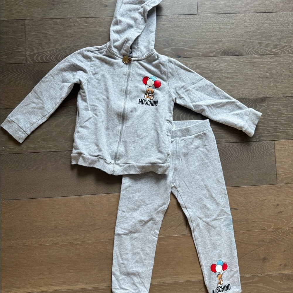 Moschino Baby Gray Hoodie and Pants Set